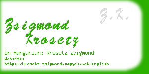 zsigmond krosetz business card